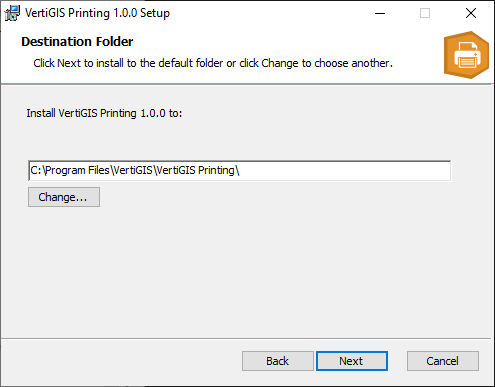 Installationsverzeichnis von VertiGIS Printing
