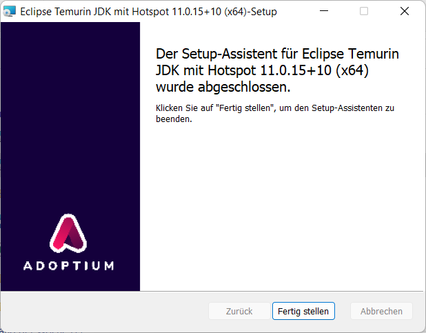 Setup Wizard abgeschlossen
