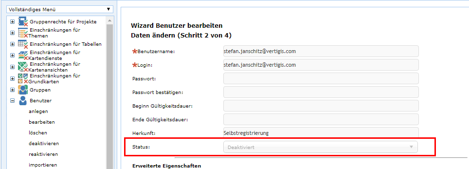 User deaktiviert im UM