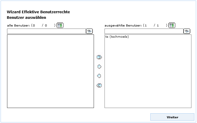 UserManagement Admin Web - Benutzerauswahl für effektive Benutzerrechte UserManagement Admin Web - Benutzerauswahl für effektive Benutzerrechte