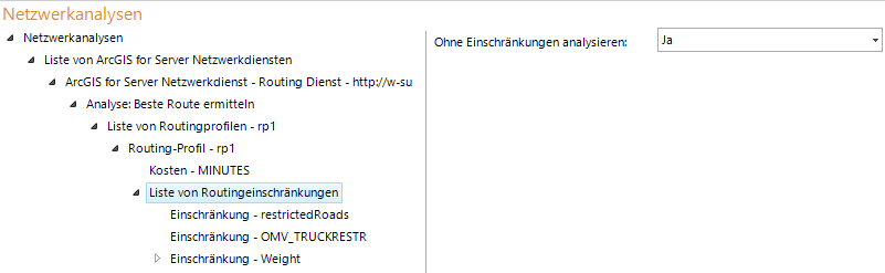 Konfiguration Liste von Routingeinschränkungen