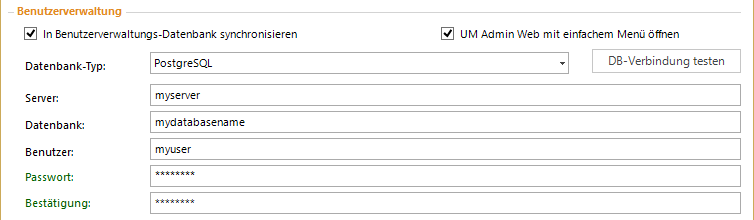 Grundeinstellungen - PostgreSQL Datenbank synchronisieren