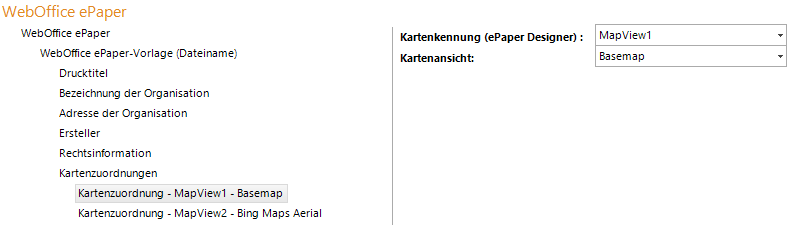 Konfiguration Kartenzuordnungen