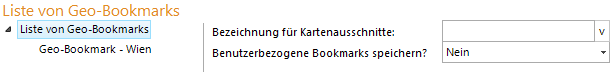 Konfiguration einer Liste von Geo-Bookmarks