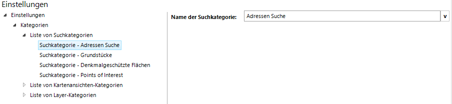 Konfiguration einer Suchkategorie