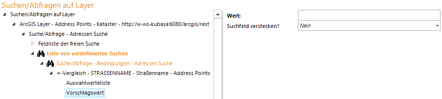 Konfiguration Vorschlagswert