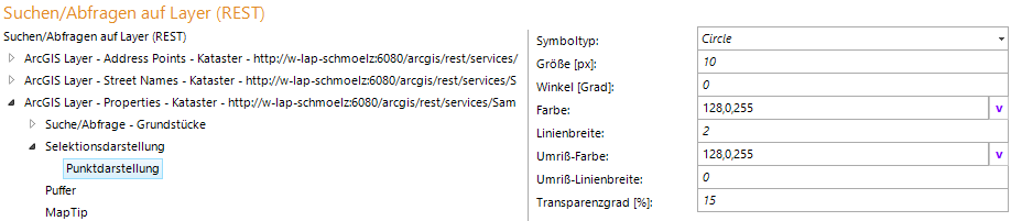 Konfiguration Punktdarstellung