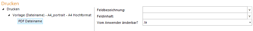 Konfiguration - PDF Dateiname Konfiguration - PDF Dateiname