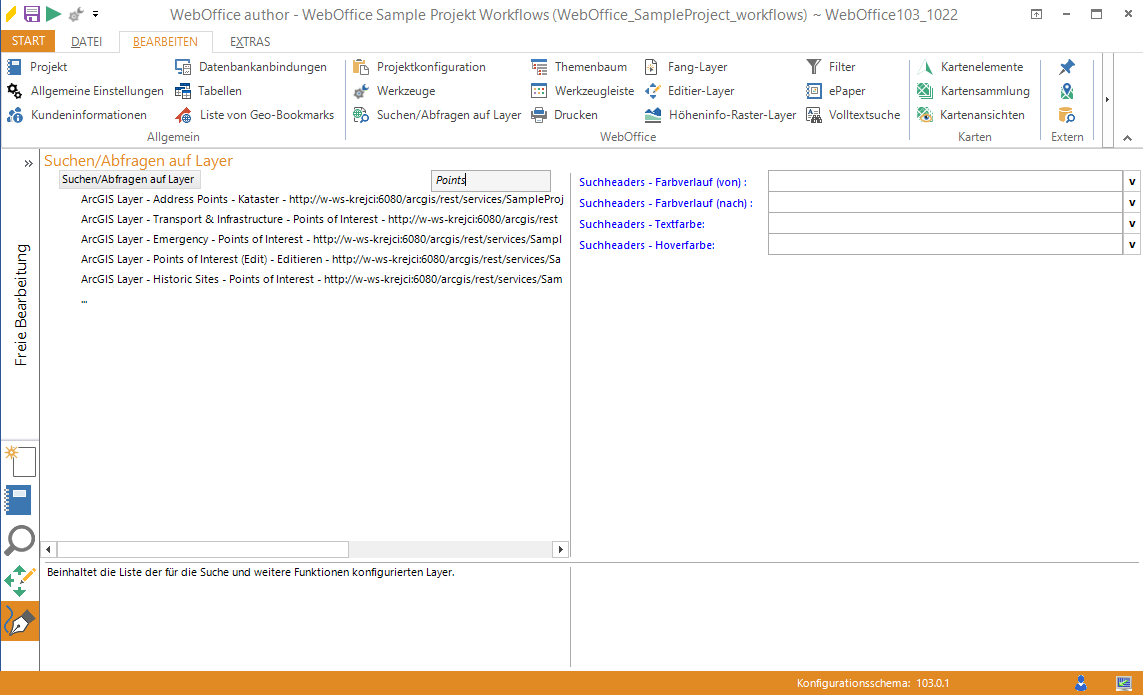 Suchkriterium 'Points' zur Filterung der Suchen/Abfragen auf Layer