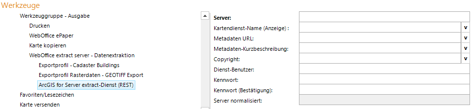 ArcGIS Server Extract-Service Konfiguration