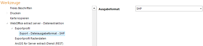 Konfiguration Export - Dateiausgabeformat