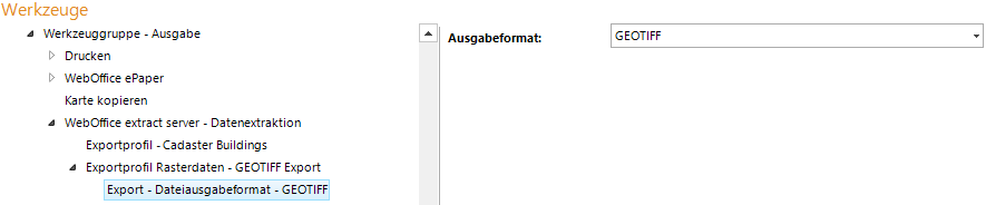 Export Dateiausgabeformat Konfiguration