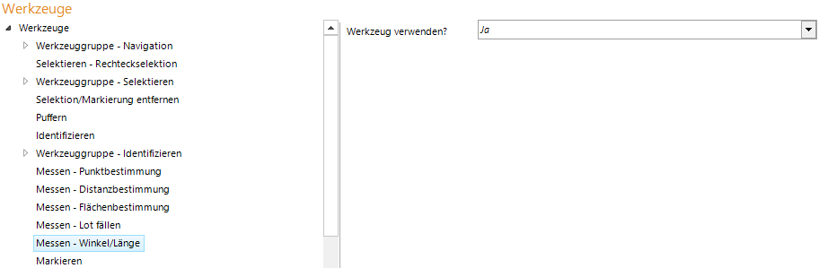 Konfiguration Messen - Winkel/Länge