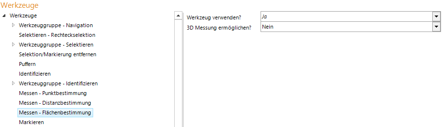 Konfiguration Messen - Flächenbestimmung Konfiguration Messen - Flächenbestimmung