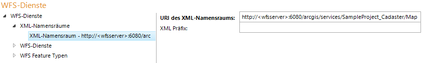 Konfiguration von XML-Namensräume bei WFS-Diensten