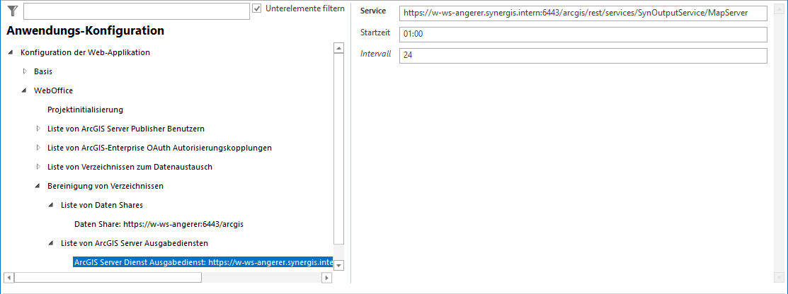 Eigenschaften der Bereinigung für Ausgabedienste