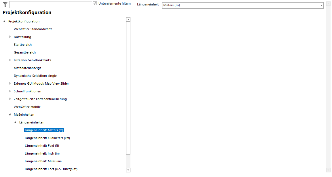 Konfiguration - Längeneinheiten Konfiguration - Längeneinheiten