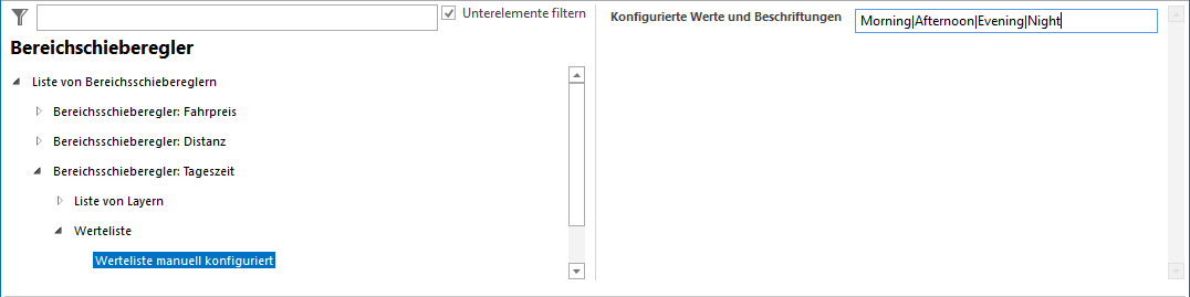 Konfiguration einer Werteliste manuell konfiguriert Konfiguration einer Werteliste manuell konfiguriert