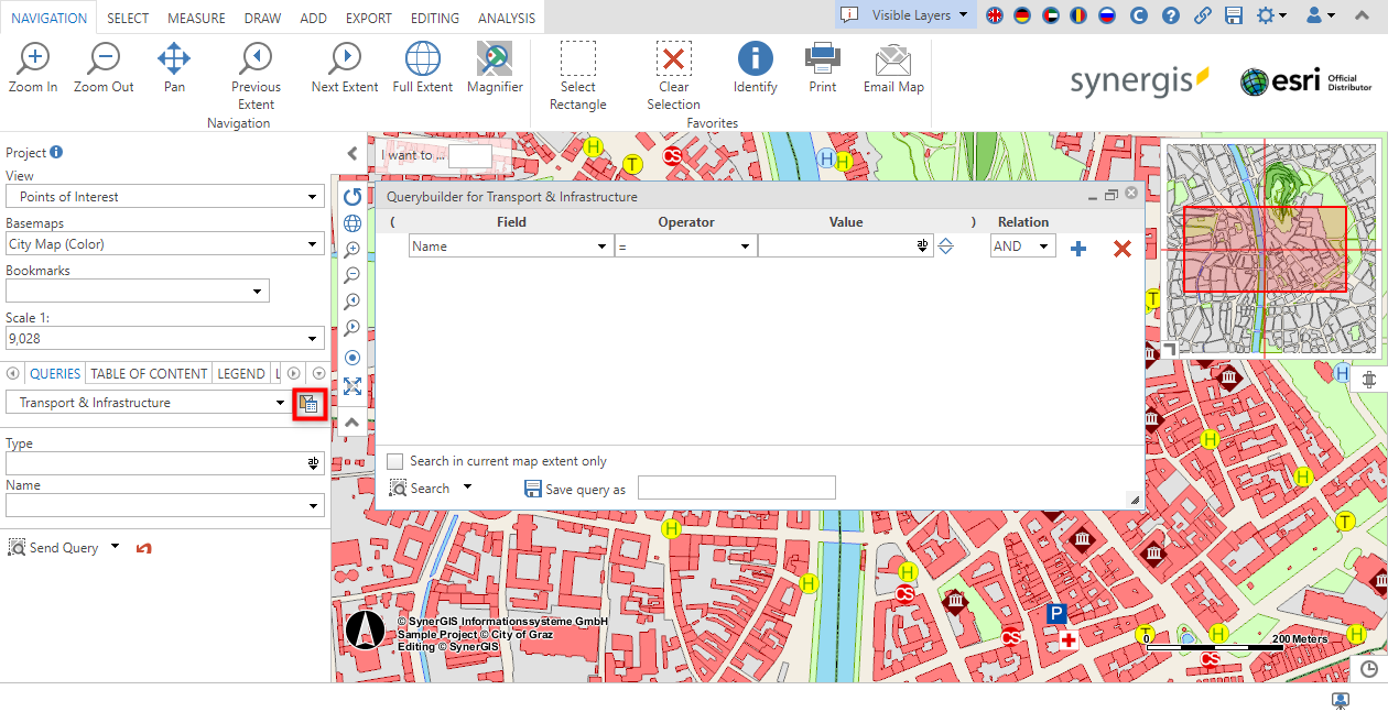 Generic search using the query builder in the WebOffice core client