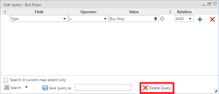 Delete a user defined query in the WebOffice html client