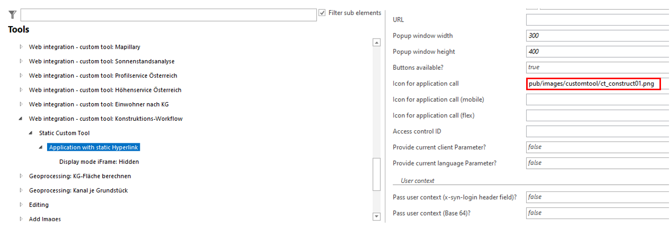 Create icon for the application call