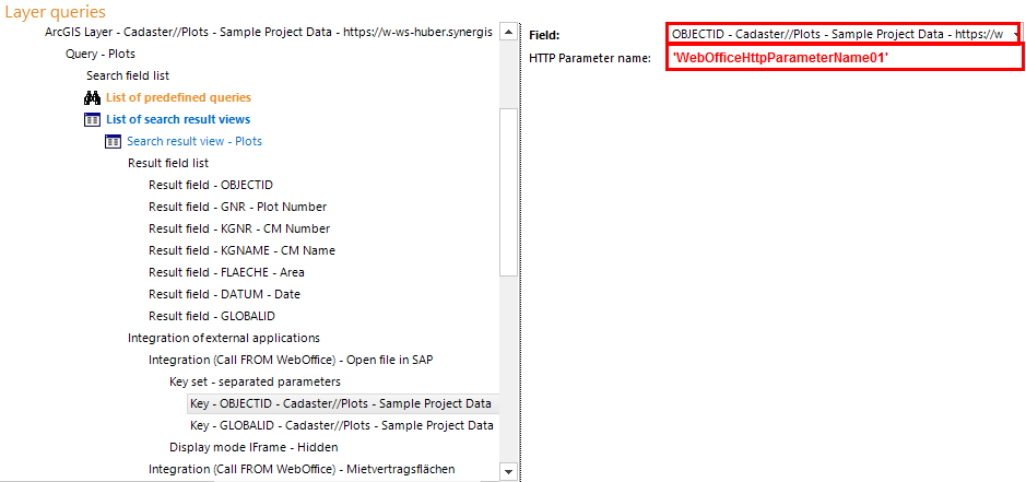 Configuration as an integration of external application in layer queries