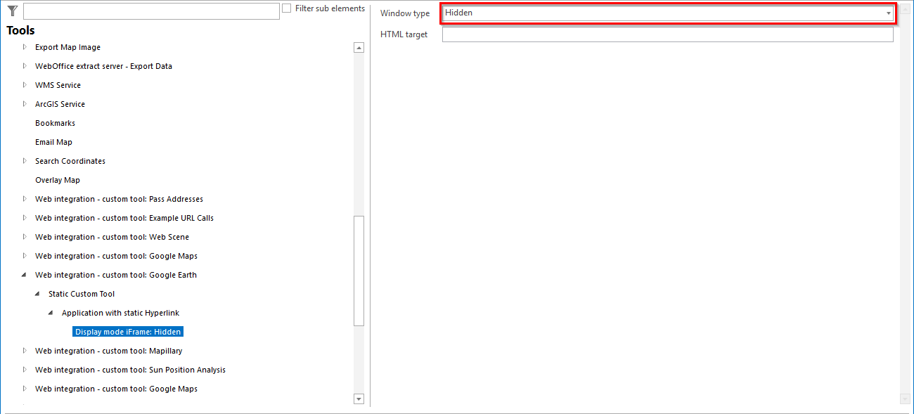 Configuring a Static Custom Tool for using Google Earth © widget Configuring a Static Custom Tool for using Google Earth © widget
