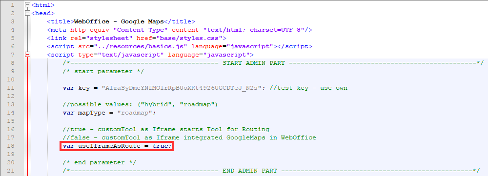 Enabled routing parameter within the admin part of the Google Maps © custom tool Enabled routing parameter within the admin part of the Google Maps © custom tool