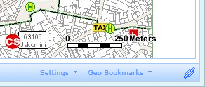 Small scale bar displaying meters