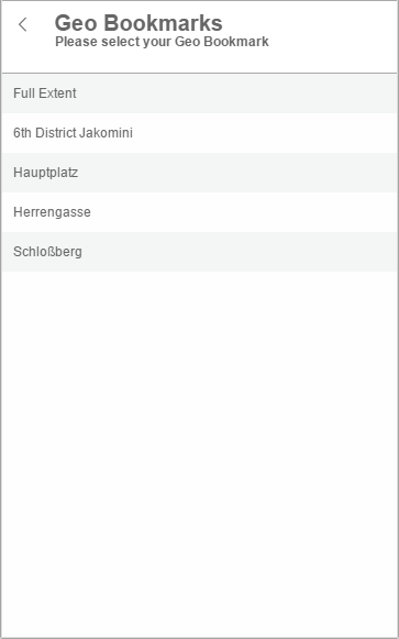 Bookmarks in the WebOffice mobile client - phone mode