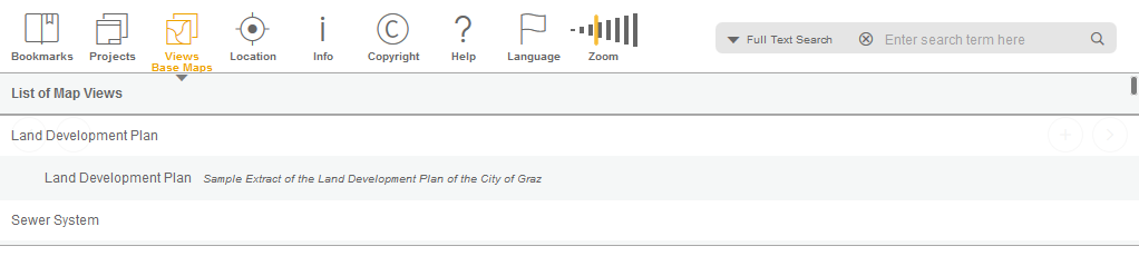 Map views in the WebOffice mobile client - phone mode