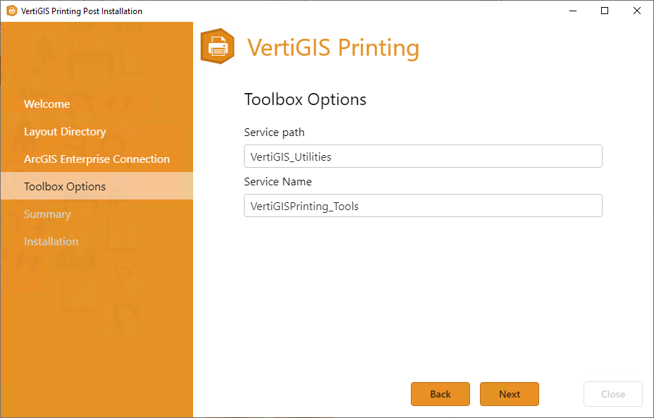 Specifying the service path and service name Specifying the service path and service name