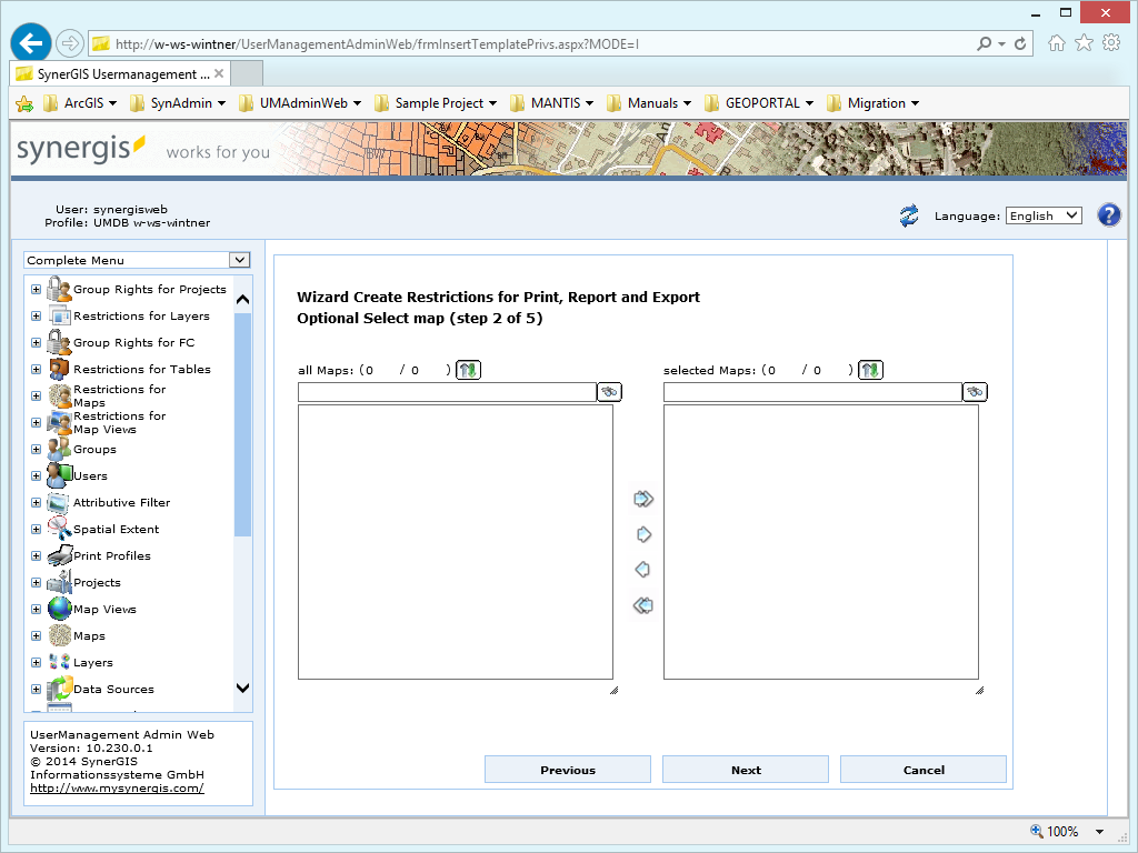 Create restrictions for print, report and export - step 2 Create restrictions for print, report and export - step 2