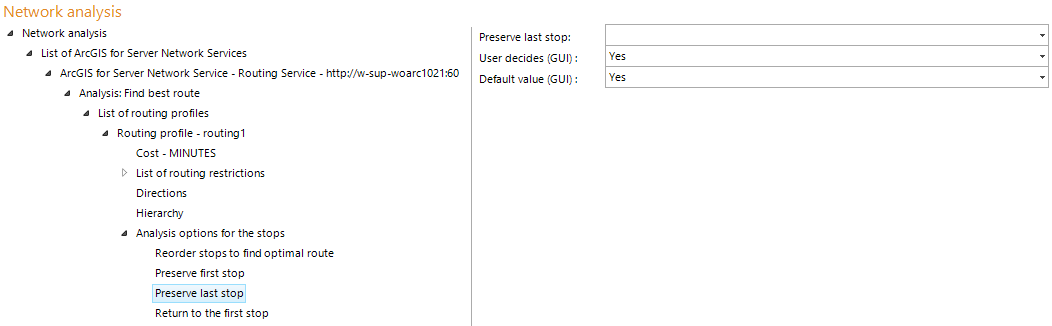 Preserve last stop configuration