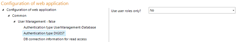 Authentication type DIGEST configuration