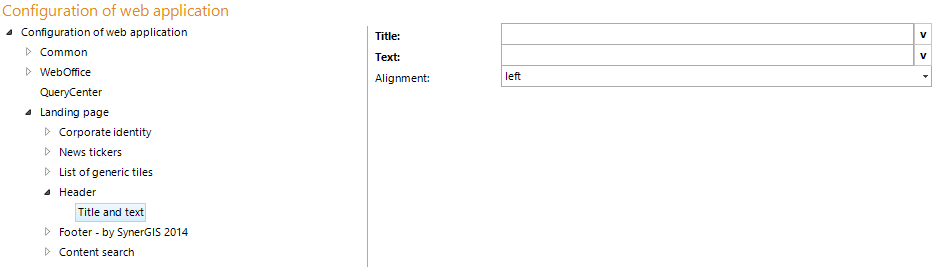 Configuration header - title and text
