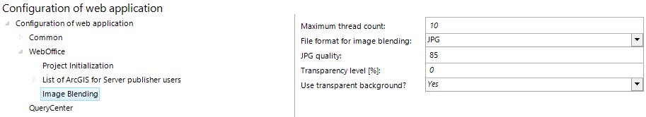 Image blending configuration