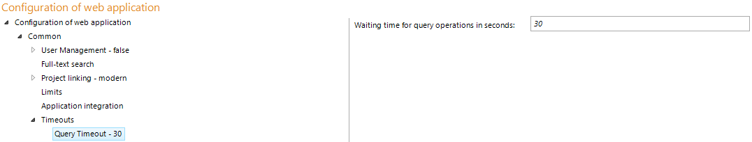 Query timeout configuration