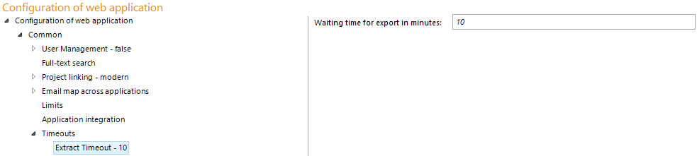 Extract timeout configuration