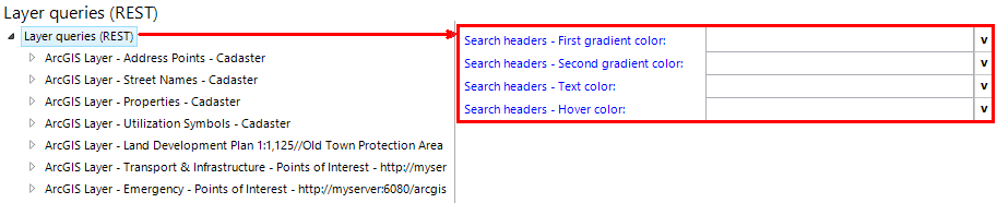 Flex specific parameters in layer queries