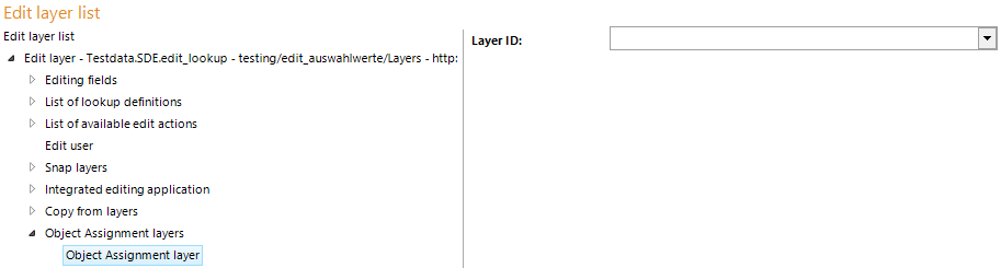 Object assignment layers configuration