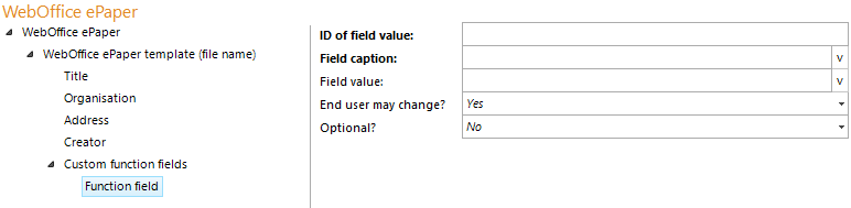 Custom function fields configuration