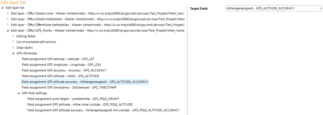 Configuration of the GPS Attributes Assignment - Altitude Accuracy
