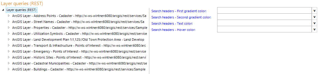 Layer queries configuration