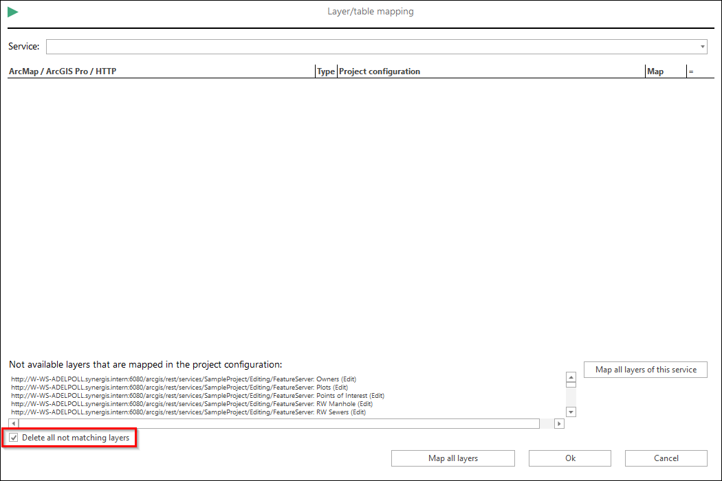 Delete all not matching layers