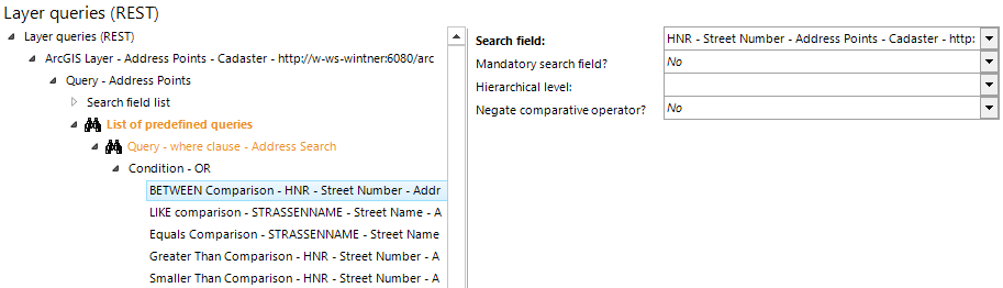 Comparison elements configuration