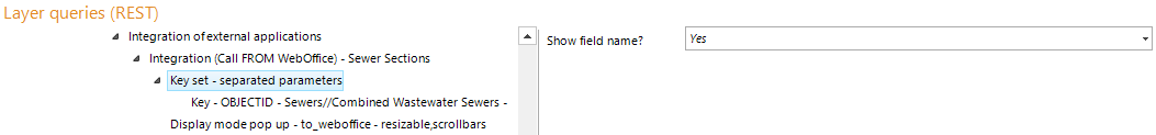Key set - separated parameters configuration