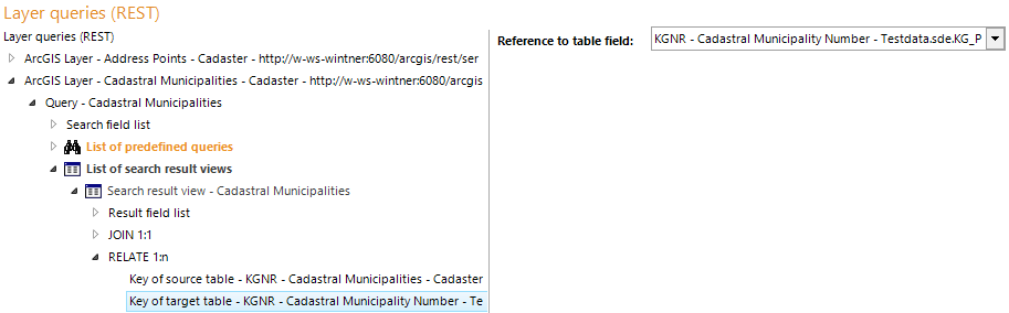 Key of target table configuration