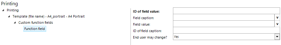 Custom function field configuration