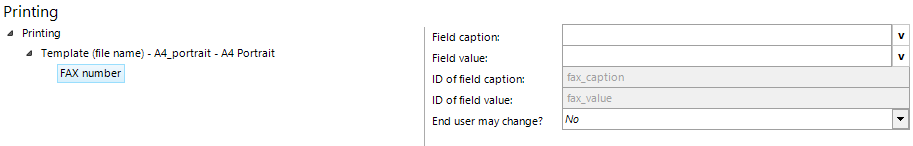 FAX number configuration